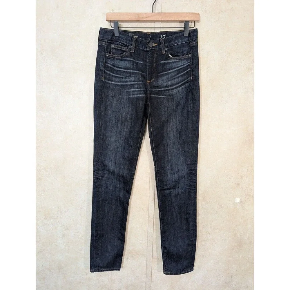 J Crew Toothpick Skinny Jeans Womens 27 Mid Rise Dark Wash Stretch Denim